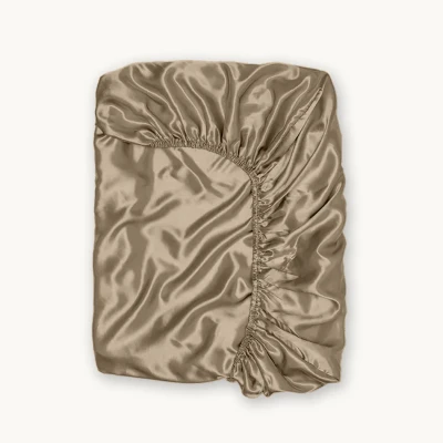Afbeelding van Hoeslaken Satijn Taupe Y NOT Bestel nu heel makkelijk online 160 x 200