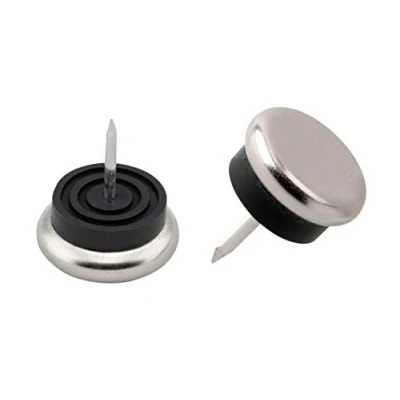 Afbeelding van Meubelglijder, metaal, met pin en buffer, diameter 20 mm, 8 stuks, 644546