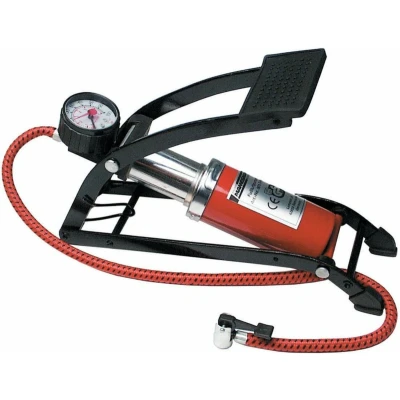 Afbeelding van Bruder Mannesmann Voetpomp rood 5 bar 1 cilinder 600 mm luchtslang Fietspompen