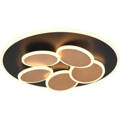 Afbeelding van Trio Moderne plafondlamp Mandala zwart Ø 48cm 653210680