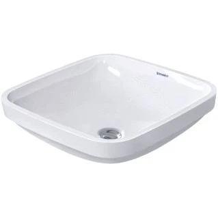 Afbeelding van Duravit DuraStyle inbouwwastafel met overloop zonder kraangat 37x37cm wit Minimalistisch design