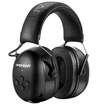 Afbeelding van PROHEAR 037 Bluetooth 5.0 Gehoorbescherming hoofdtelefoon met ingebouwde microfoon en geluidsreductie voor werken plezier, SNR 30dB zwart