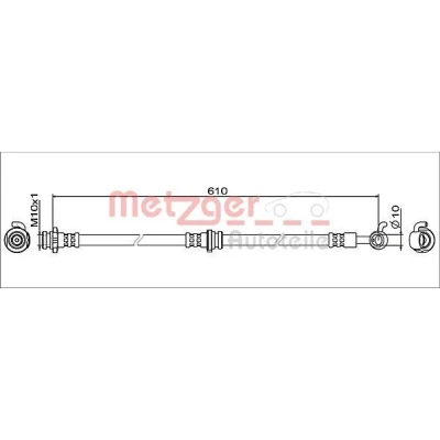 Afbeelding van METZGER 4111961 Remslang Vooras links 610mm NISSAN: Micra V Hatchback (K14) 1.0, 1.5 DCI, 1.0 DIG T 117, 0.9 LPG, IG 2016