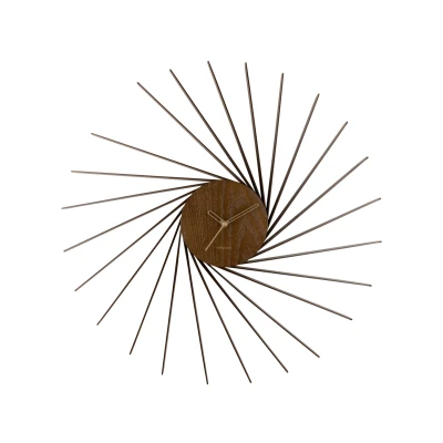 Afbeelding van Karlsson Wandklok Helix XL Donker Hout Ø68cm