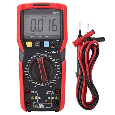 Afbeelding van Ut89xd NVC Meting Digitale Multimeter Spanningsmeter Stroomsensor Met Temperatuurcontrole (Rood en Grijs)