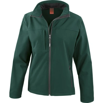 Afbeelding van Dames Classic Softshell Outdoorjas Result maat L Flesgroen
