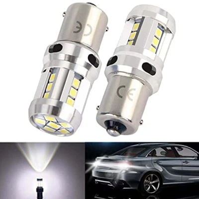 Afbeelding van 1156 Ba15s P21w LED 12V 24V 7506 8 W automotorlampen met HD lens, Xenon wit 6500 K, voor achteruitrijlicht, mistachterlicht, DRL dagrijlicht. Zonder polariteit. (Set van 2 stuks)
