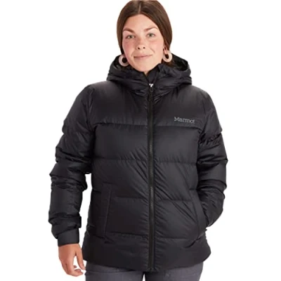 Afbeelding van Marmot Dames Wm&#039;s Guides Down Hoody, Ultralichte donsjas, 700s Fill Power, warme outdoorjas, waterafstotend, winddicht, Black, M
