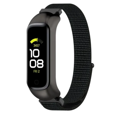 Afbeelding van Nylon sport loop band Zwart Samsung Galaxy Watch Fit 2