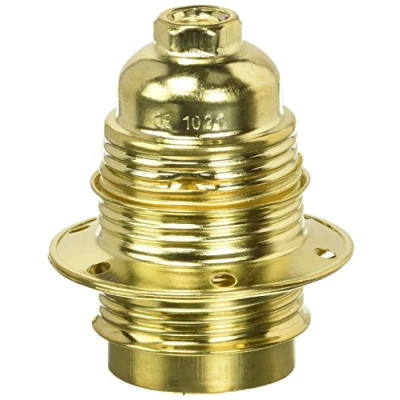 Afbeelding van Electraline 71129 schroefdraad E27 lamp fitting met 2 ringen messing