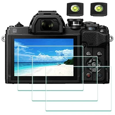Afbeelding van ULBTER Screenprotector van toepassing voor Olympus OM D E M10 Mark IV camera &amp; Hot Shoe Cover 0,3 mm 9H hardheid gehard glas flim, anti schraap vingerafdruk [3 stuks]