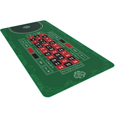 Afbeelding van Bullets Playing Cards Roulette mat verschillende maten Double 0 of Single (Double 0, 180 x 90cm)