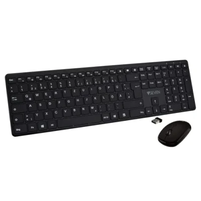Afbeelding van Randapparaten: Toetsenborden: V7 CKW550DEBT toetsenbord Inclusief muis USB + Bluetooth QWERTZ Duits Zwart