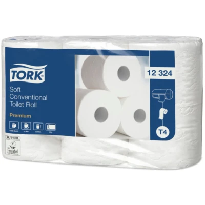 Afbeelding van Tork Toiletpapier Traditional, 2 laags, T4 Premium, Wit, Pak Van 6 Rollen