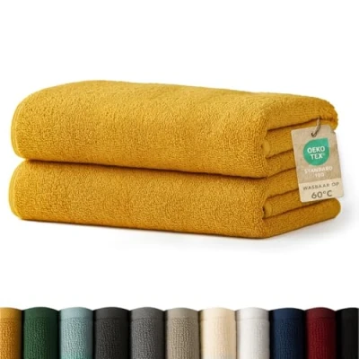 Afbeelding van Blumtal Terry Handdoeken Set 2 x Baddoek 70 140 cm Mosterd