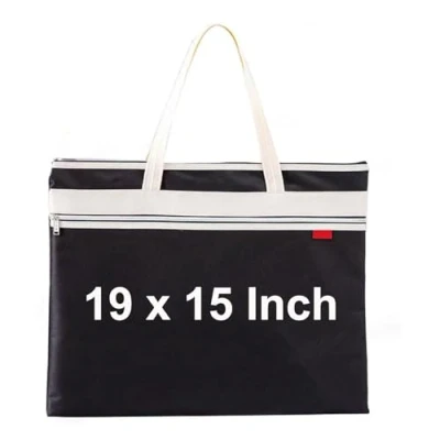 Afbeelding van A2/A3 Kunstenaar Portfolio Case Tas Map Lichtgewicht Art Presentatie Opbergtas met Schouderriem Schets Artiest Draagtas voor Kunstwerk, Zwart,