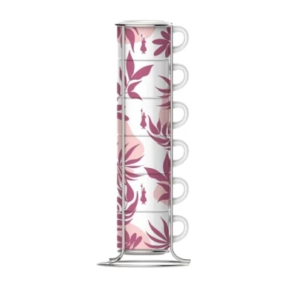 Afbeelding van Bialetti Set van 6 stapelbare kopjes, roze
