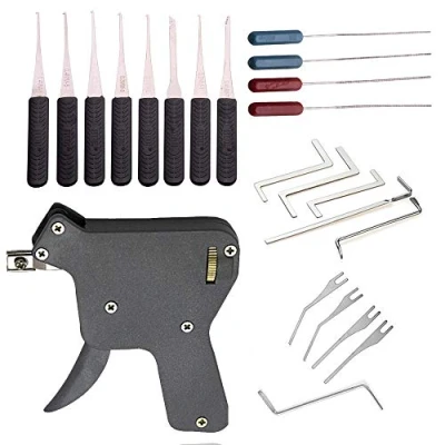 Afbeelding van Loboo Idea Lock Pick gebroken sleutel extractor en deurslot opener Tool Kit, inclusief een slotenmaker Gun 12 stuks kit 5 spansleutels