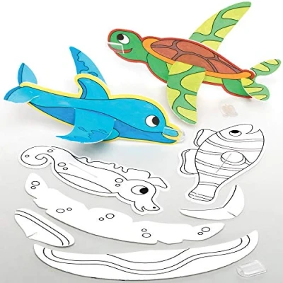 Afbeelding van Baker Ross Inkleurbare Zwevende Zeedieren (1 stuks) Knutselspullen en Knutselsets voor Kinderen