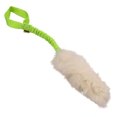Afbeelding van DINGO hondenspeelgoed schapenvacht met groene bungee, behendigheid, motivatie beloning sleepboot voor training en plezier 15581