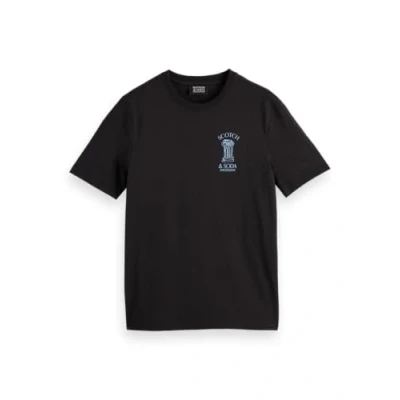 Afbeelding van Scotch &amp; Soda LEFT Chest Artwork Tshirt print, Heren, Maat: Small, Black