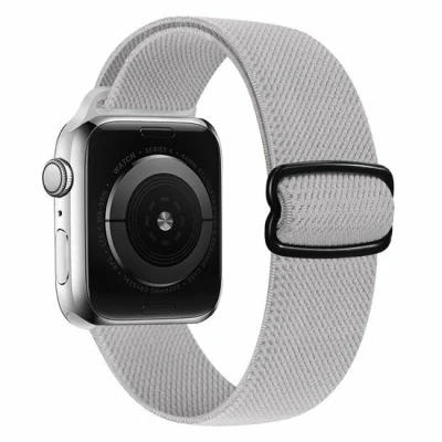 Afbeelding van Apple Watch Solo Loop Nylon bandje Grijs Geschikt voor 38mm / 40mm 41mm