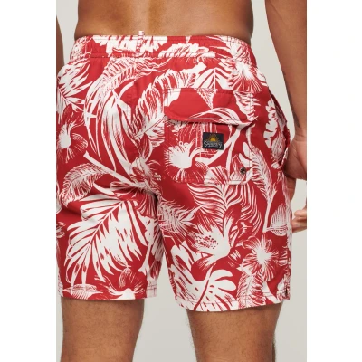 Afbeelding van Superdry Mannen Gerecyclede Hawaïaanse Zwemshort 43 cm Rood Grootte: L