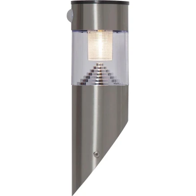 Afbeelding van Star Trading wandlamp Marbella, wandlamp, roestvrij staal, LED, schemersensor, bewegingssensor, warm wit, buiten, 29 cm