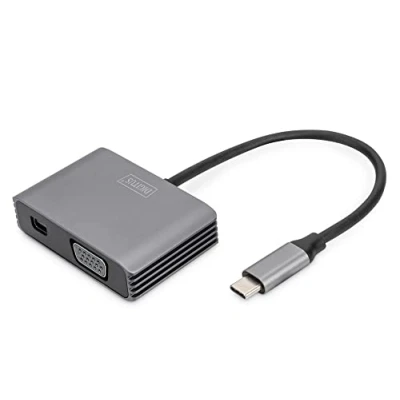 Afbeelding van Digitus DA 70825 video kabel adapter 0,2 meter USB Type C Mini DisplayPort + VGA Grijs