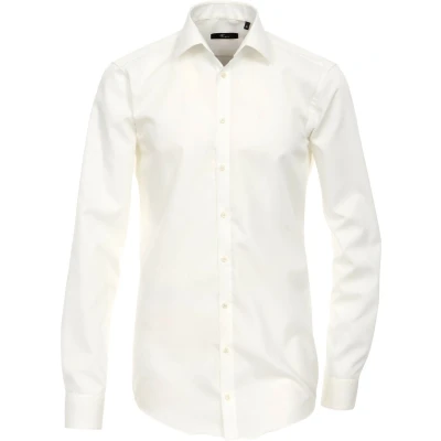 Afbeelding van VENTI modern fit overhemd mouwlengte 72 beige Strijkvrij Boordmaat: 42
