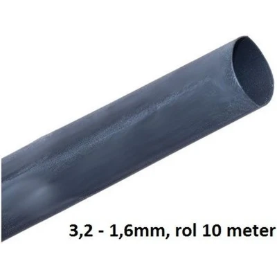 Afbeelding van Krimpkous zwart universeel 3,2 1,6mm, rol 10 meter