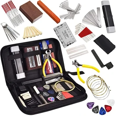 Afbeelding van Prevessel Gitaar Reparatie Kit, 72 STKS Onderhoud Kit Met Draagtas String Reiniging Setup Complete Tools Voor Ukulele Bass Mandoline Banjo