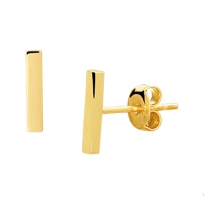 Afbeelding van Trendjuwelier huiscollectie Oorknoppen Balkje Geelgoud Glanzend 8 mm x