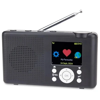 Afbeelding van Reflexion TRA23I/GR, draagbare internetradio met internet FM DAB /DAB+ radio (16 watt) kleurendisplay, werkt op netstroom en batterijen, 99 zendergeheugenplaatsen, zwart