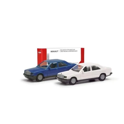 Afbeelding van Herpa 012409 009 H0 Auto Mercedes Benz 190E, blauw en classicawit