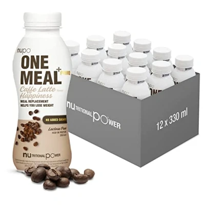 Afbeelding van Nupo One Meal maaltijdshake (12 stuks) Caffe Latte Vervang je hoofdmaaltijd door deze