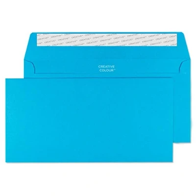 Afbeelding van Blake Creative Colour DL+ 114 x 229 mm 120 gsm Peel &amp; Seal Portemonnee Enveloppen (210) Caribbean Blue Pack van 500