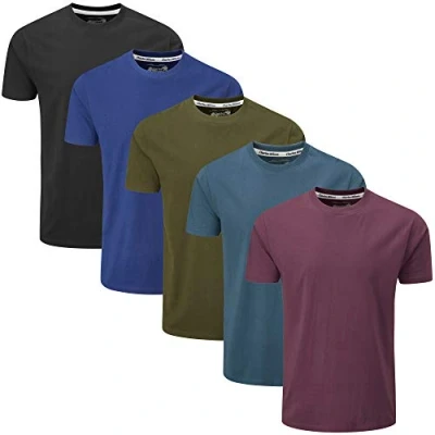Afbeelding van Charles Wilson Effen Ronde Hals T Shirt 5 Stuks (Medium, Dark Essentials 43)