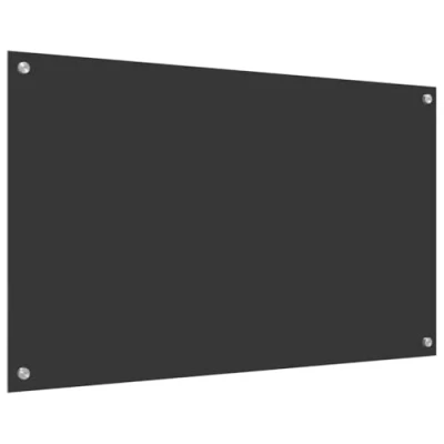 Afbeelding van vidaXL Keukenachterwand Donkergrijs Geharde glas 100 x 60 0.6 cm