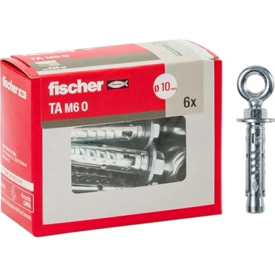 Afbeelding van Fischer 6 stk. Stalen pluggen TA M6 met oogje, diameter 10 mm, schroef M6, expansieschroeven, 71254