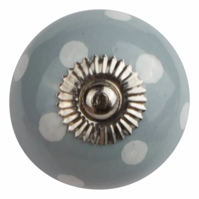 Afbeelding van Good in Style Meubelknop 40mm grijs met witte stippels