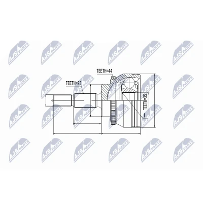 Afbeelding van Homokineet reparatie set, aandrijfas NTY NPZ RE 031