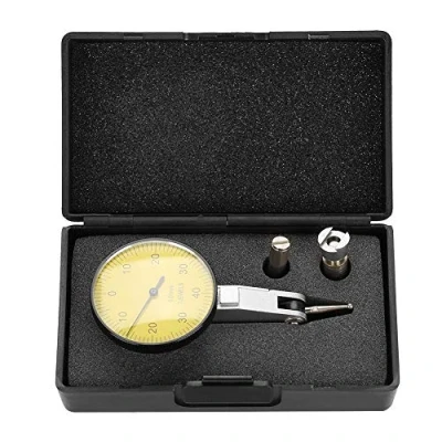 Afbeelding van Elprico meetklok, precisie 0,01 mm metrische meetklok indicator hefboom testindicator meter gereedschapsset met grijze opbergkoffer