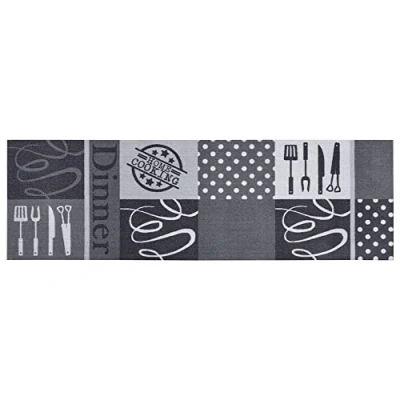 Afbeelding van Keukenloper Dinner Wasbaar 30C Grijs 50x150 Cm