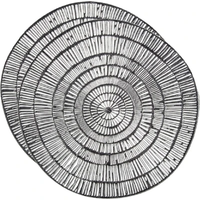 Afbeelding van Set van 2x stuks ronde Placemats metallic zilver look diameter 38 cm