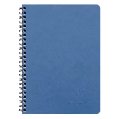Afbeelding van Clairefontaine 785664C Collection Age Bag Notitieboekje met Zakken Blauw A5 14,8x21 cm 120 Afneembare Gelijnde Pagina&#039;s + 3 Tussenbladen Opbergvakjes Glanzende Lederachtige Karton Cover