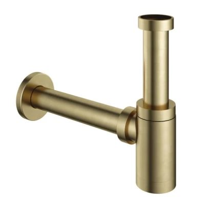 Afbeelding van HotBath Pal fonteinsifon rond messing Geborsteld