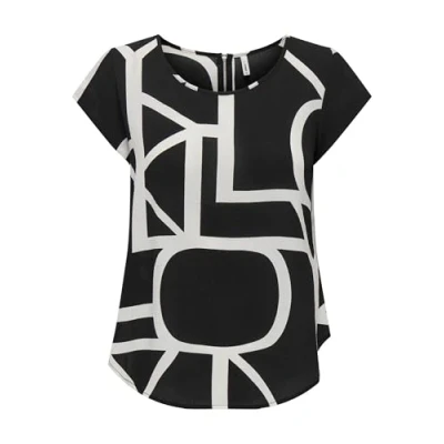 Afbeelding van ONLY Onlvic Tshirt print, Dames, Maat: 42, Black