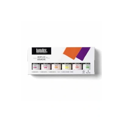 Afbeelding van Liquitex 3699324 Professional Acrylic Gouache, 6 Kleuren set, lichtecht, watervast Fluoriserende Set 6x59ml,
