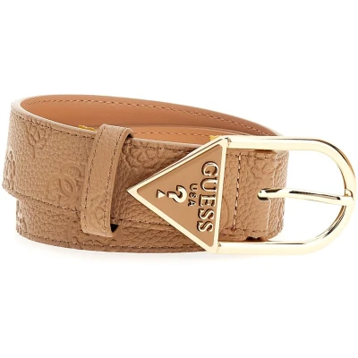 Afbeelding van GUESS Riem Cresidia Adjustable Pant Belt H35 W85 Beige Lichtbruin